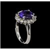 Image 4 : 3.5 ctw Tanzanite and Diamond Ring - 14KT White Gold