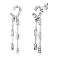 14k White Gold 1.00CTW Diamond Earrings, (I1-I2/H-I)