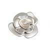 Image 1 : Chanel Matte Silver Camellia Flower Brooch