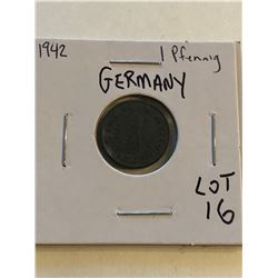 1942 German 1 Pfennig Nice Early Coin