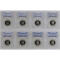 Lot of 1991-S to 1998-S Proof Silver Washington Quarter Coins PCGS PR69DCAM