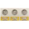 Image 2 : Lot of (3) 1923 $1 Peace Silver Dollar Coins ANACS MS64