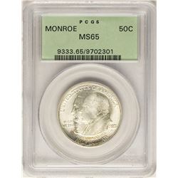 1923-S Monroe Doctrine Centennial Commemorative Half Dollar Coin PCGS MS65 Old H