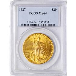 1927 $20 St. Gaudens Double Eagle Gold Coin PCGS MS64