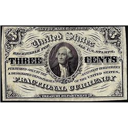 March 3, 1863 Three Cents Third Issue Fractional Currency Note