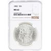 Image 1 : 1882 $1 Morgan Silver Dollar Coin NGC MS62