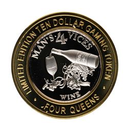 .999 Fine Silver Four Queens Casino Las Vegas $10 Limited Edition Gaming Token