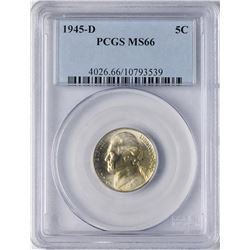 1945-D Jefferson Nickel Coin PCGS MS66