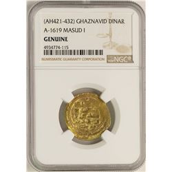 AH421-432 Ghaznavid Dinar A-1619 Masud I Gold Coin NGC Genuine