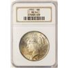 Image 1 : 1922 $1 Peace Silver Dollar Coin NGC MS64