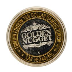 .999 Fine Silver Golden Nugget Las Vegas, Nevada $10 Limited Edition Gaming Toke