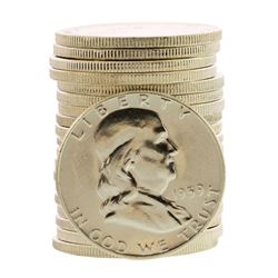 Roll of (20) Brilliant Uncirculated 1959 Franklin Half Dollar Coins