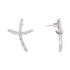 Image 2 : 14KT White Gold 1.00 ctw Diamond Earrings