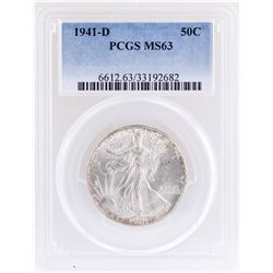1941-D Walking Liberty Half Dollar Coin PCGS MS63