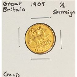 1909 Great Britain Half Soveign Gold Coin