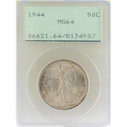1944 Walking Liberty Half Dollar Coin PCGS MS64 Old Green Rattler