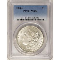 1880-S $1 Morgan Silver Dollar Coin PCGS MS64