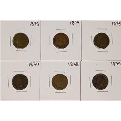 Set of 1873-1879 (No 1877) Indian Head Cent Coins