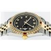 Image 7 : Rolex Mens Two Tone 14K Black String Diamond Lugs & Ruby Datejust Wristwatch