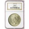 Image 1 : 1925 $1 Peace Silver Dollar Coin NGC MS65