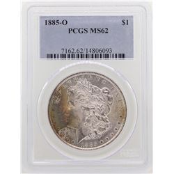 1885-O $1 Morgan Silver Dollar Coin PCGS MS62 Nice Toning