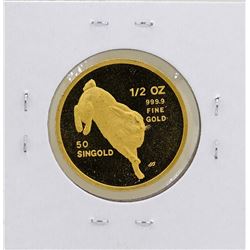 1987 Singapore 1/2 Oz. Gold Coin Year of the Rabbit