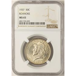 1937 Roanoke Commemorative Half Dollar Coin NGC MS65