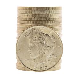 Roll of (20) Brilliant Uncirculated 1923 $1 Peace Silver Dollar Coins