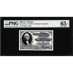 1893 World's Columbian Exposition Ticket Washington PMG Gem Uncirculated 65EPQ