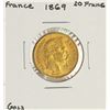 Image 1 : 1869 France 20 Francs Napoleon III Gold Coin