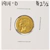 Image 1 : 1914-D $2 1/2 Indian Head Quarter Eagle Gold Coin