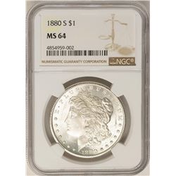 1880-S $1 Morgan Silver Dollar Coin NGC MS64