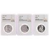 Image 1 : 1957, 1960 & 1961 Franklin Half Dollar Coins NGC PF67 -  Cracked Slabs