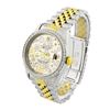 Image 2 : Rolex Ladies Datejust 18KT Yellow Gold & Steel 36mm Silver Floral Dial Watch