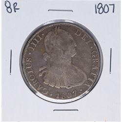 1807-PJ Bolivia 8 Reales Carolus IIII Silver Coin