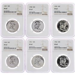 Lot of 1957-1962 Franklin Half Dollar Coins NGC PF67