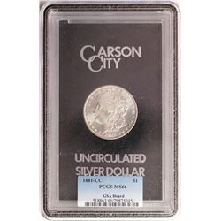 1881-CC $1 Morgan Silver Dollar Coin Uncirculated GSA Hoard PCGS MS66