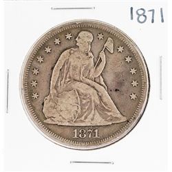 1871 $1 Seated Liberty Silver Dollar Coin