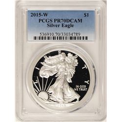 2015-W $1 Proof American Silver Eagle Coin PCGS PR70DCAM