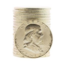 Roll of (20) Brilliant Uncirculated 1963-D Franklin Half Dollar Coins