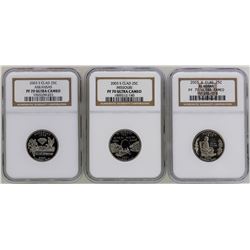 Lot of (3) 2003-S State Proof Quarter Coins NGC PF70 Ultra Cameo
