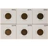Image 1 : Set of 1873-1879 (No 1877) Indian Head Cent Coins