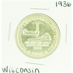 1936 Wisconsin Territorial Centennial Commemorative Half Dollar Coin