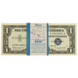 Pack of (100) Consecutive 1957B $1 Silver Certificate Notes