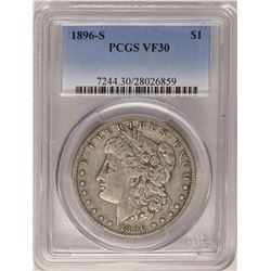 1896-S $1 Morgan Silver Dollar Coin PCGS VF30