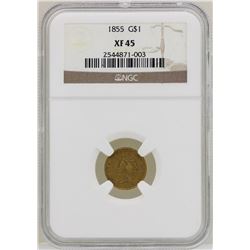 1855 $1 Indian Princess Head Gold Dollar Coin NGC XF45