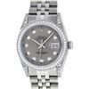 Image 2 : Rolex Mens Stainless Steel Slate Grey  Diamond Datejust Wristwatch