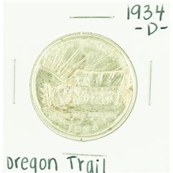 1934-D Oregon Trail Commemorative Half Dollar Coin