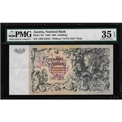 1949 National Bank of Austria 100 Schilling Note Pick# 131 PMG Choice Very Fine