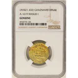 AH421-432 Ghaznavid Dinar A-1619 Masud I Gold Coin NGC Genuine